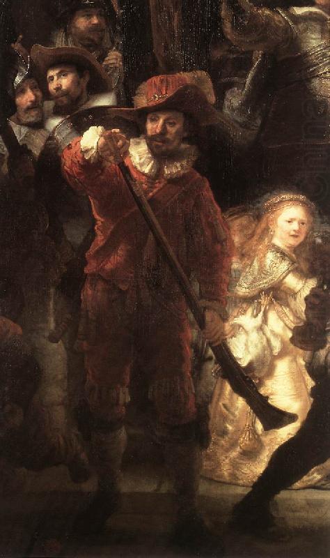 REMBRANDT Harmenszoon van Rijn The Nightwatch (detail) oil painting picture